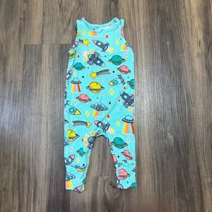 Posh Peanut UFO Space Racerback Romper 3-6‎ Months Bamboo